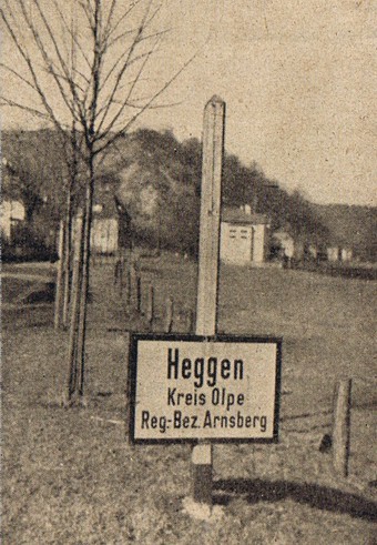 Heggener Dorfeinfahrt in den 30er Jahren